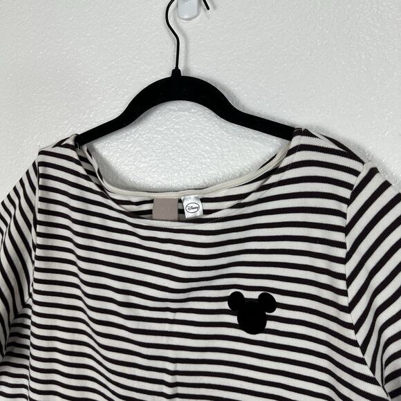 H&M Disney Top Women 2XL Brown White Stripe Velvet Mickey Classic Minimalist - Picture 7 of 11